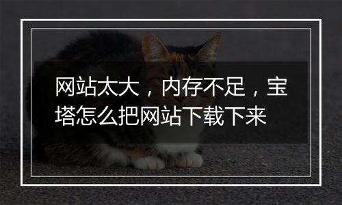 网站太大,内存不足,宝塔怎么把网站下载下来