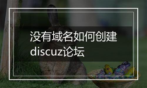 没有域名如何创建discuz论坛