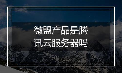 微盟产品是腾讯云服务器吗