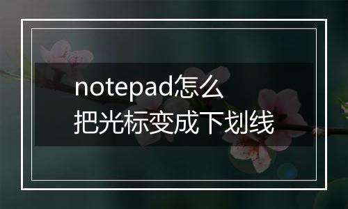 notepad怎么把光标变成下划线