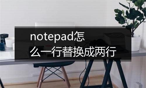 notepad怎么一行替换成两行