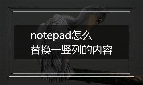 notepad怎么替换一竖列的内容