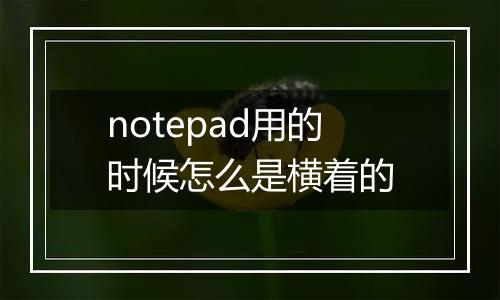 notepad用的时候怎么是横着的
