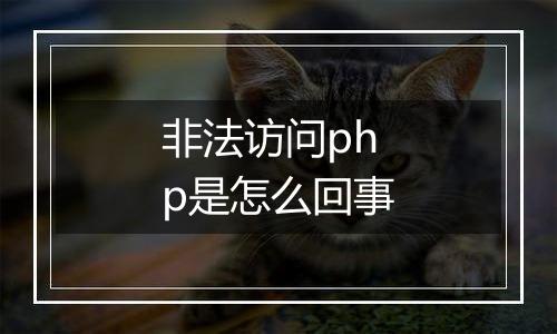 非法访问php是怎么回事