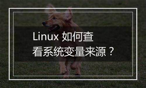 Linux 如何查看系统变量来源？