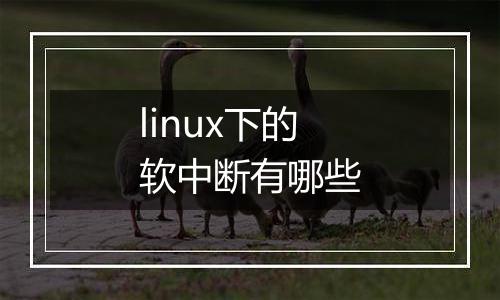 linux下的软中断有哪些