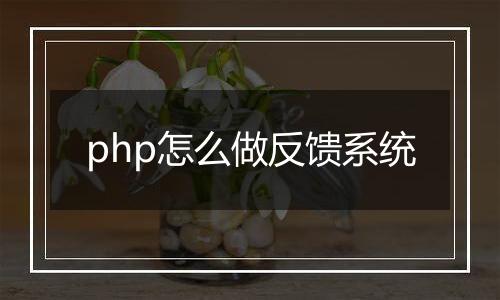 php怎么做反馈系统