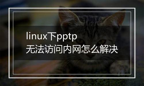 linux下pptp无法访问内网怎么解决