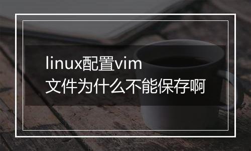 linux配置vim文件为什么不能保存啊