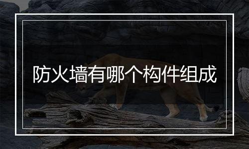 防火墙有哪个构件组成