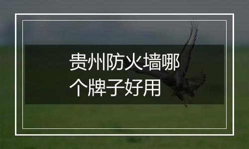 贵州防火墙哪个牌子好用
