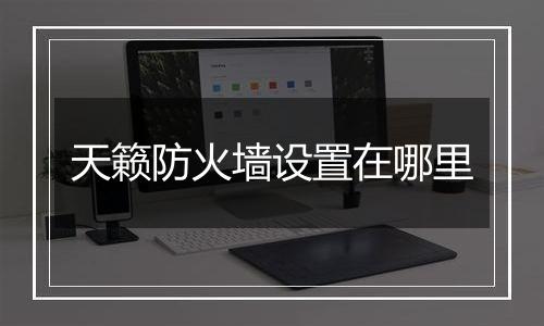 天籁防火墙设置在哪里