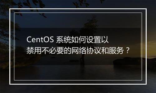 CentOS 系统如何设置以禁用不必要的网络协议和服务?