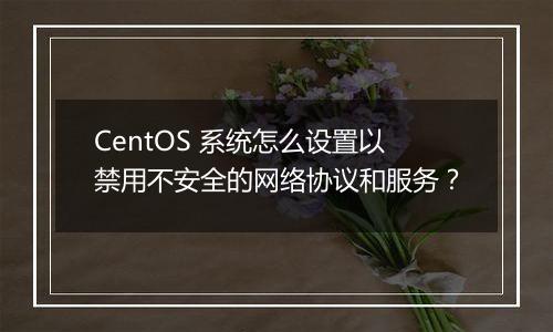 CentOS 系统怎么设置以禁用不安全的网络协议和服务?