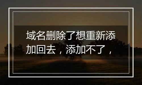 域名删除了想重新添加回去，添加不了，