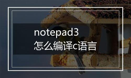 notepad3怎么编译c语言