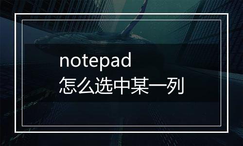 notepad怎么选中某一列