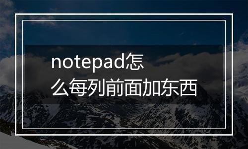 notepad怎么每列前面加东西