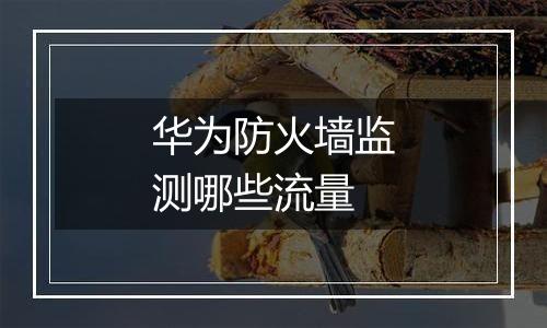 华为防火墙监测哪些流量