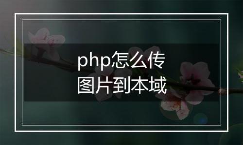 php怎么传图片到本域