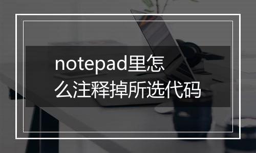 notepad里怎么注释掉所选代码
