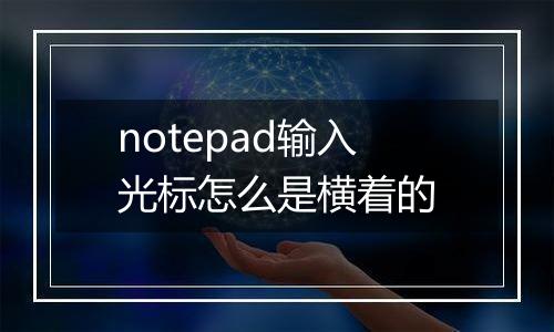 notepad输入光标怎么是横着的