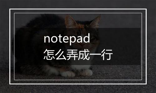 notepad怎么弄成一行