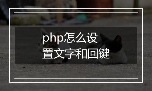 php怎么设置文字和回键