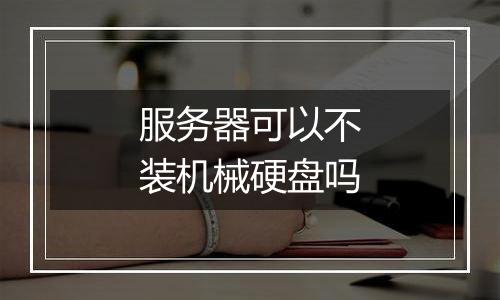 服务器可以不装机械硬盘吗
