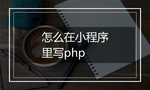 怎么在小程序里写php