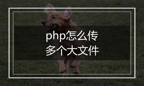 php怎么传多个大文件