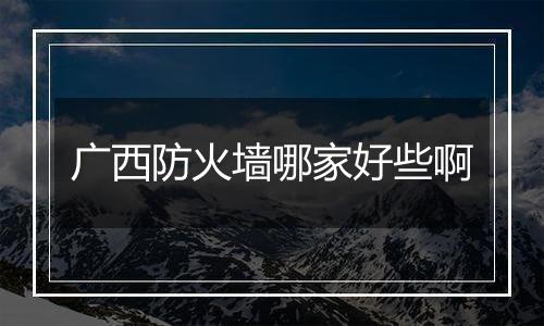 广西防火墙哪家好些啊