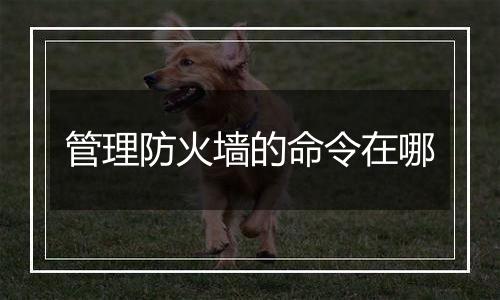 管理防火墙的命令在哪