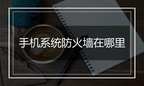 手机系统防火墙在哪里