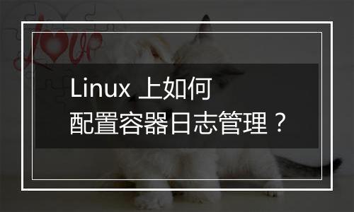 Linux 上如何配置容器日志管理？