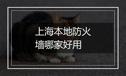 上海本地防火墙哪家好用