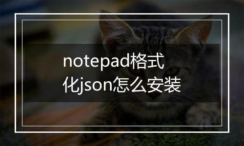 notepad格式化json怎么安装