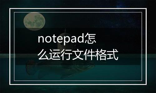 notepad怎么运行文件格式