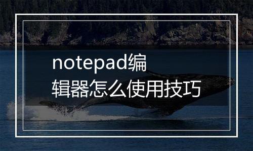 notepad编辑器怎么使用技巧