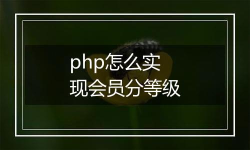 php怎么实现会员分等级
