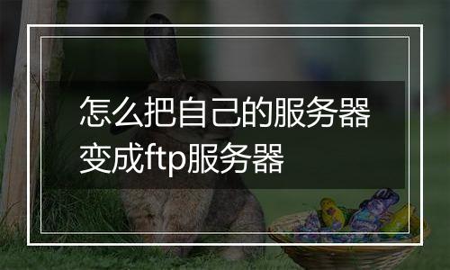 怎么把自己的服务器变成ftp服务器