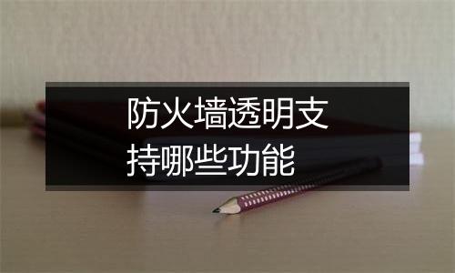 防火墙透明支持哪些功能
