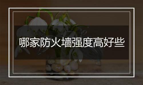 哪家防火墙强度高好些