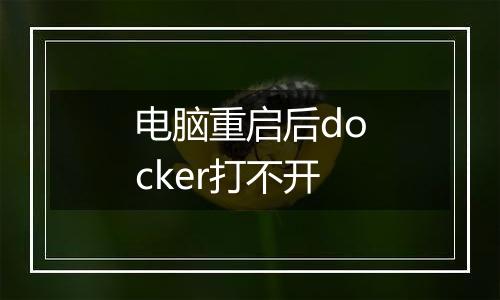 电脑重启后docker打不开