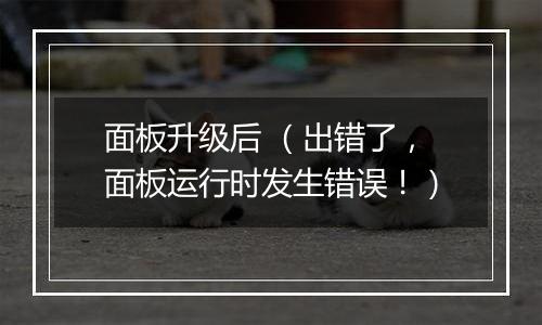 面板升级后 (出错了,面板运行时发生错误!)
