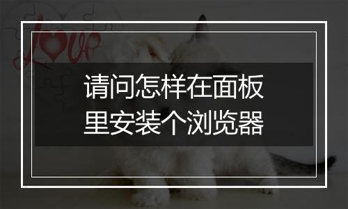 请问怎样在面板里安装个浏览器