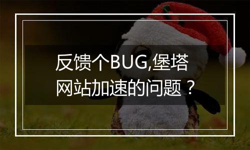 反馈个BUG,堡塔网站加速的问题?