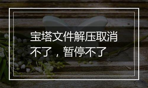 宝塔文件解压取消不了,暂停不了