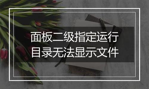 面板二级指定运行目录无法显示文件