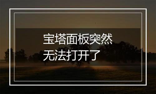 宝塔面板突然无法打开了